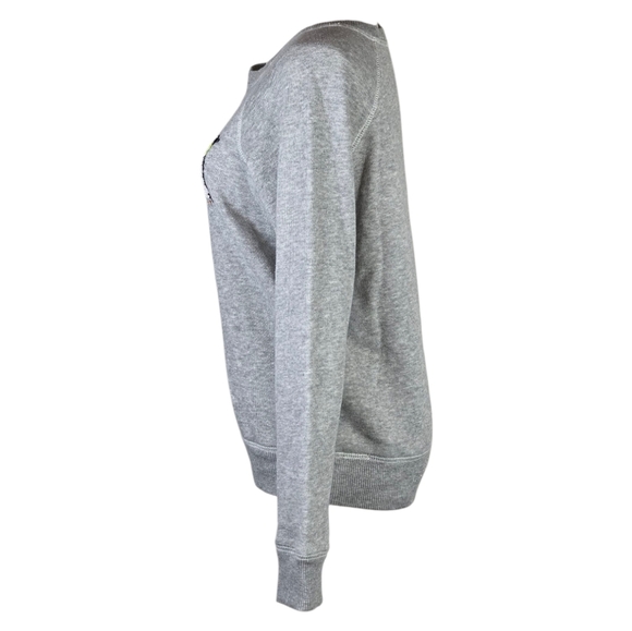 American Eagle Sequin Penguin Grey Sweatshirt XS Cute Cozy Winter Pullover - Picture 3 of 9